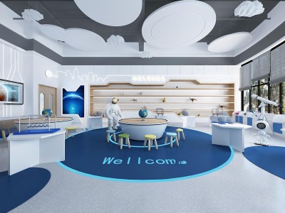 现代幼儿园科技室3D模型下载